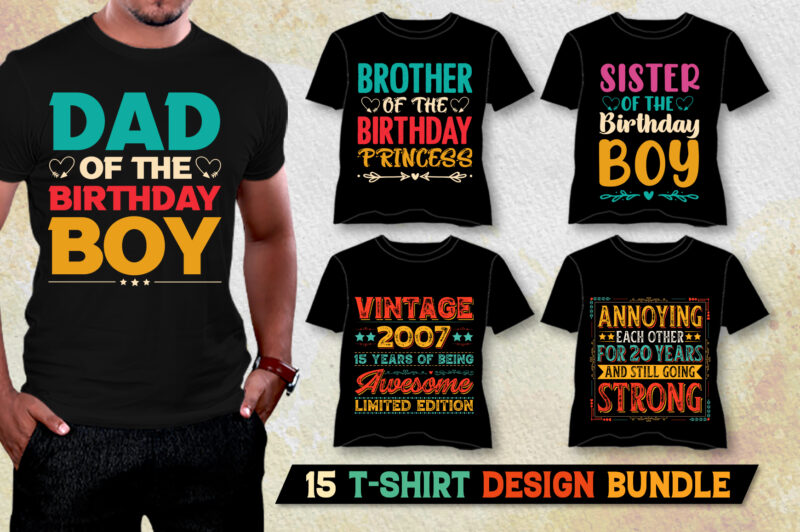 Birthday T-Shirt Design Bundle