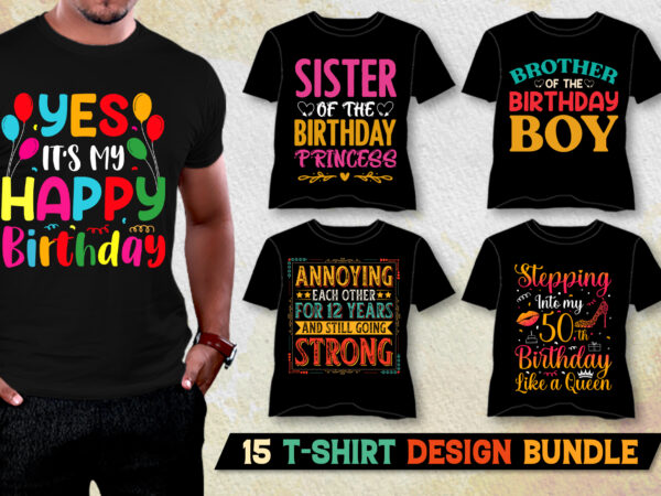 Birthday t-shirt design bundle