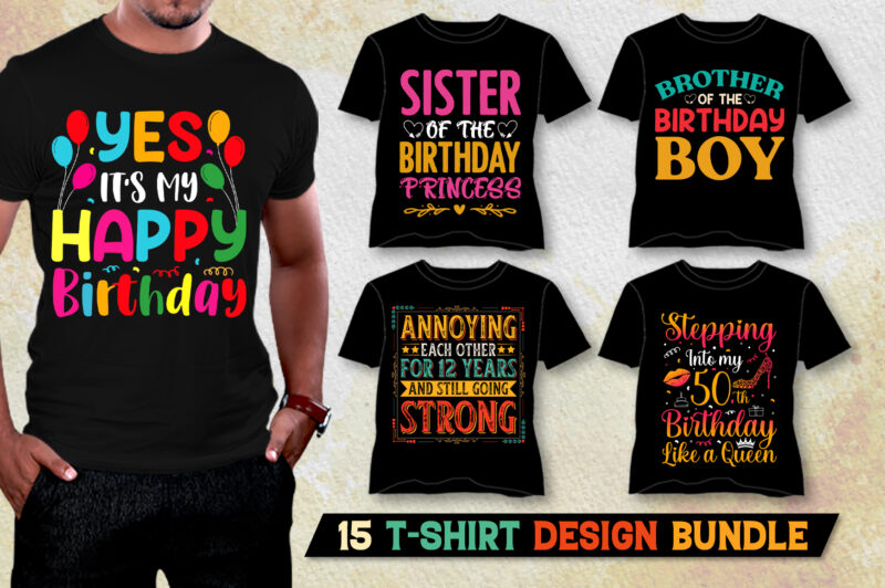 Birthday T-Shirt Design Bundle