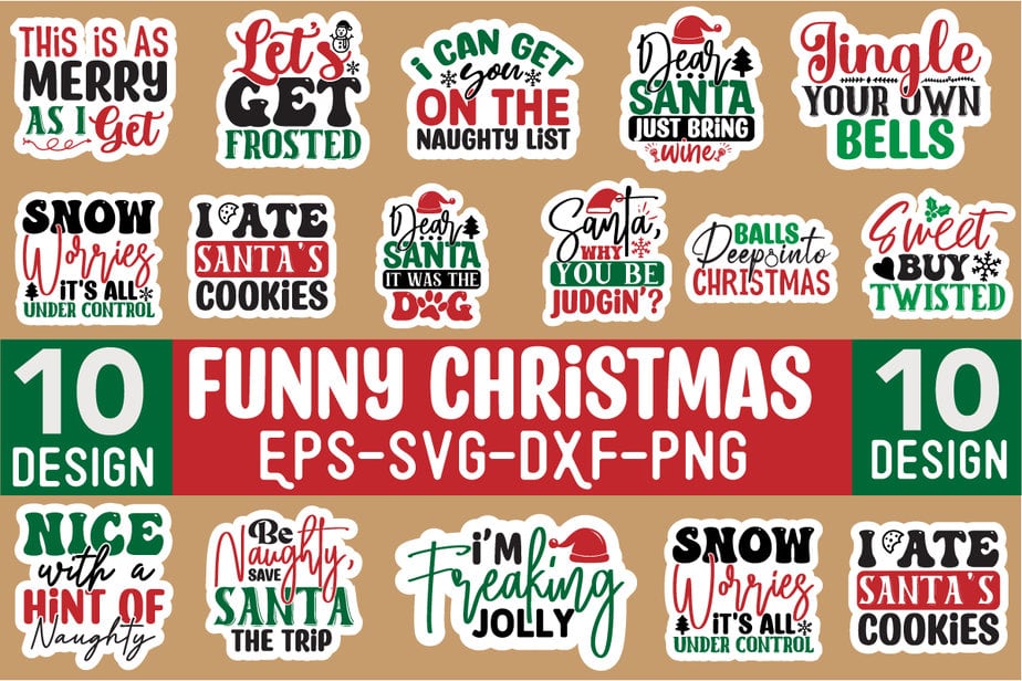 Funny Christmas SVG Bundle 15 Design - Buy t-shirt designs