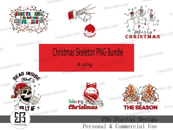 Christmas skeleton png bundle t shirt vector file