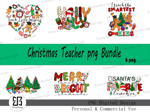 Christmas teacher png bundle t shirt vector file