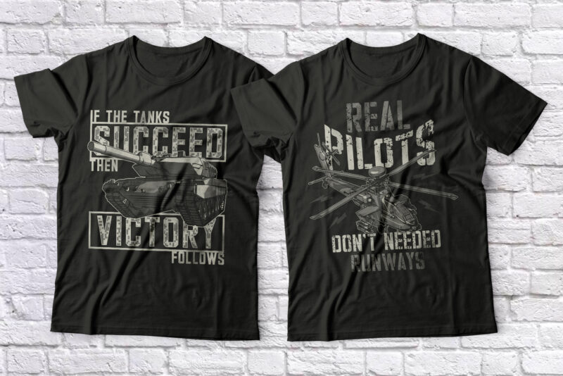 Militarist 10 T-shirt Designs and Font