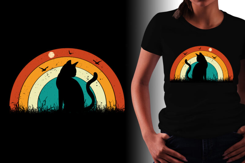 Sunset Retro Vintage T-Shirt Design Graphic Vector Bundle