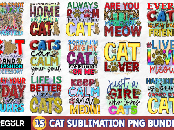 Cat sublimation bundle t shirt vector file