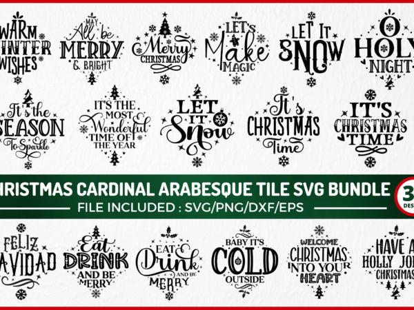 Christmas arabesque tile svg bundle t shirt vector file