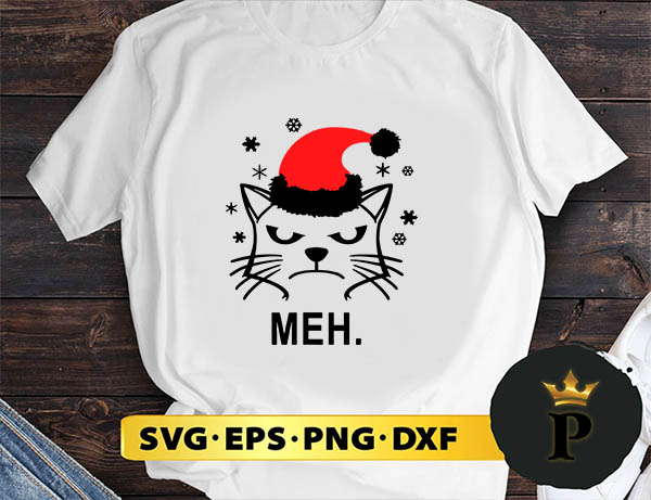 Christmas Cat Meh SVG, Merry christmas SVG, Xmas SVG Digital Download