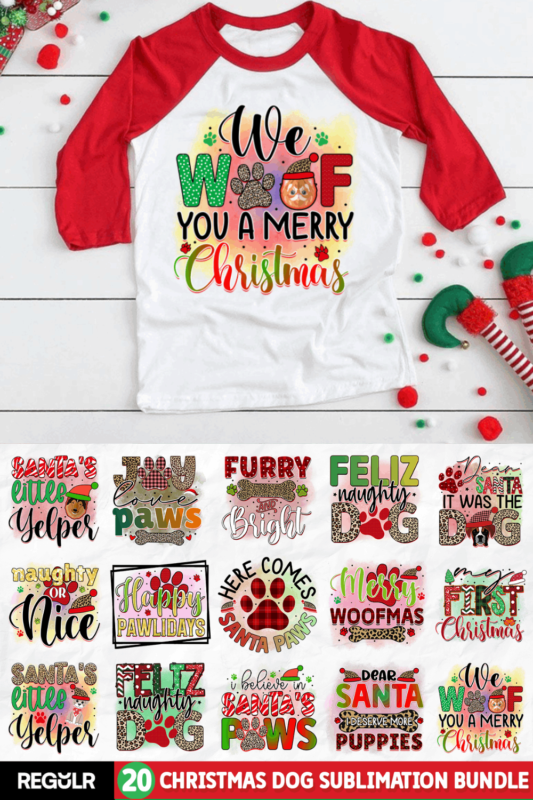 Christmas Dog Sublimation Bundle