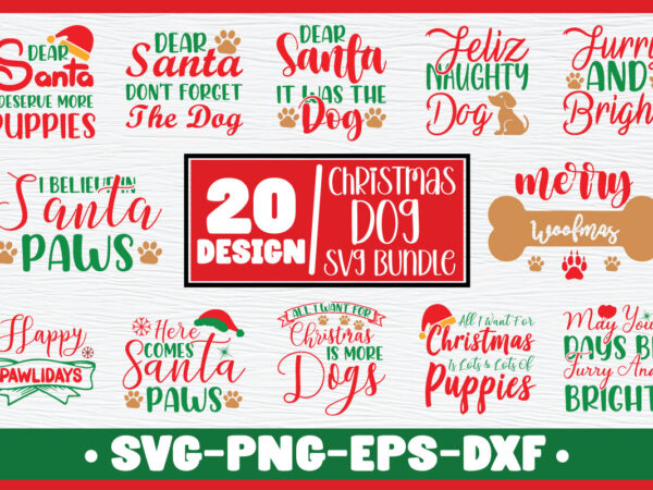 Christmas dog svg bundle t shirt vector file