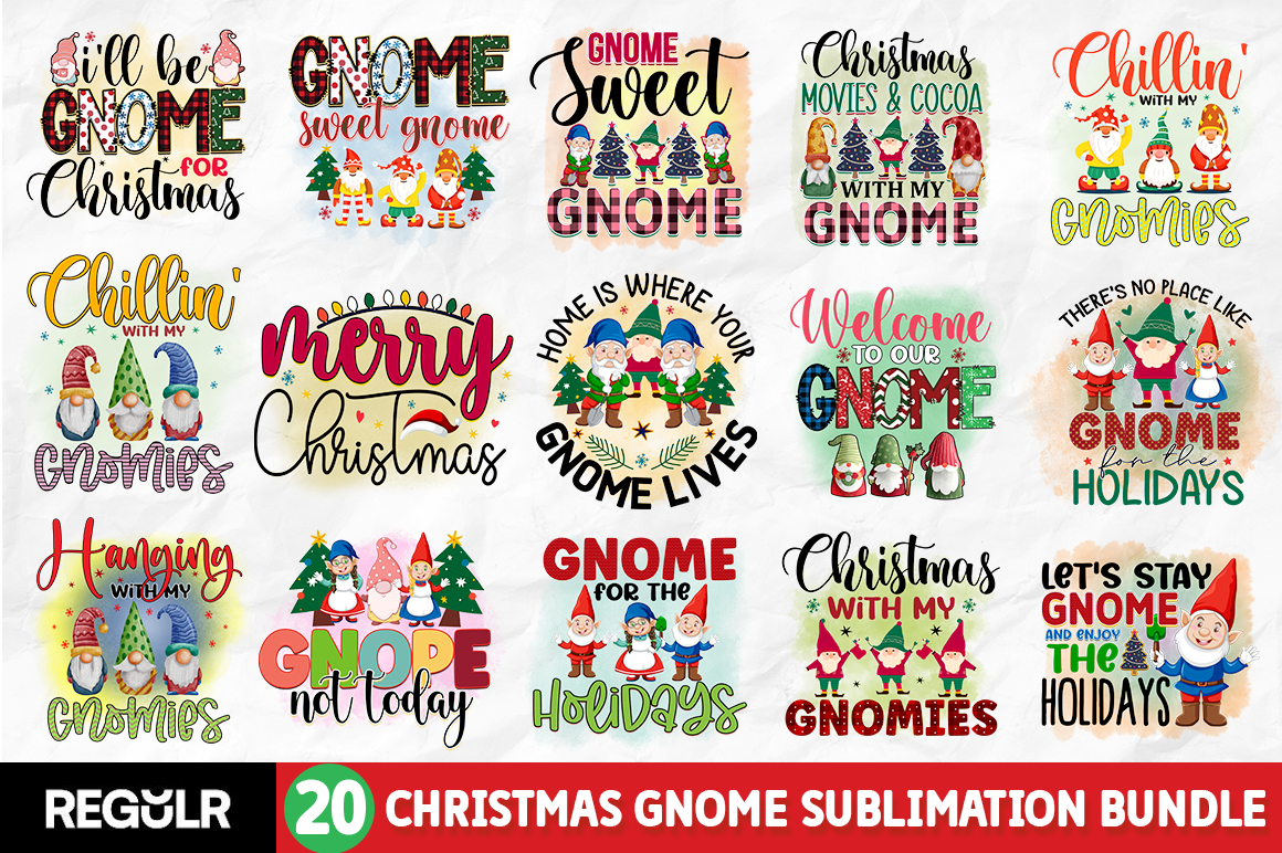 Christmas Gnome Sublimation Bundle - Buy t-shirt designs