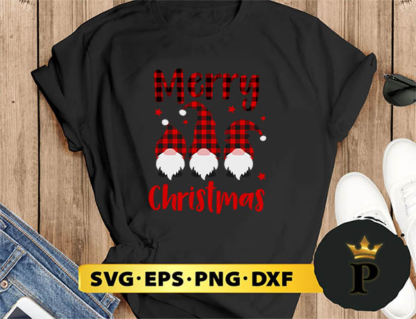 Christmas Gnomes Buffalo Plaid SVG, Merry christmas SVG, Xmas SVG Digital Download