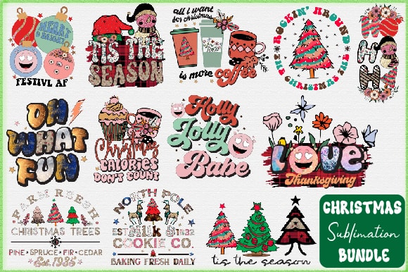 Christmas png sublimation bundle t shirt vector file