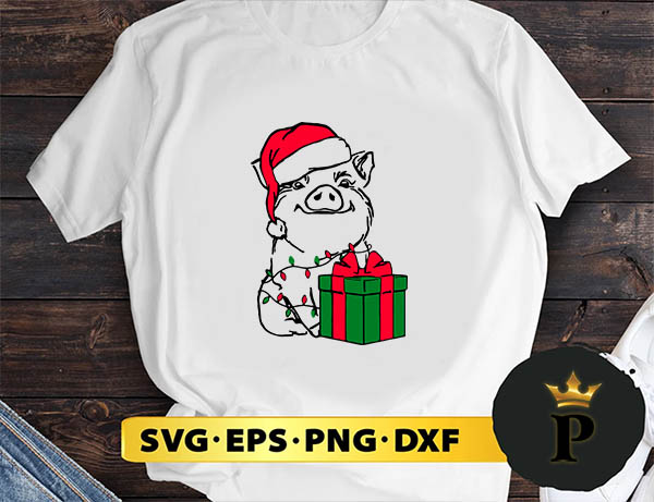 Christmas Pig SVG, Merry christmas SVG, Xmas SVG Digital Download