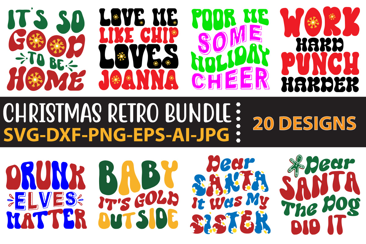 Christmas Retro Bundle - Buy t-shirt designs