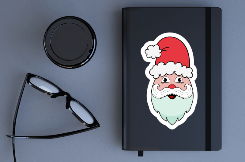 Santa Claus faces Sticker Bundle