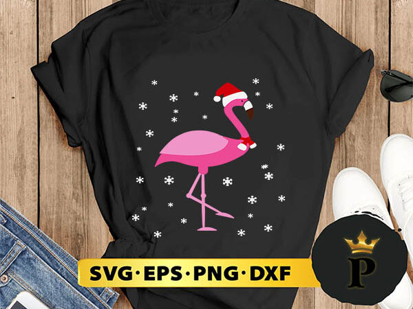 Christmas santa snow pink flamingo svg, merry christmas svg, xmas svg digital download t shirt vector file