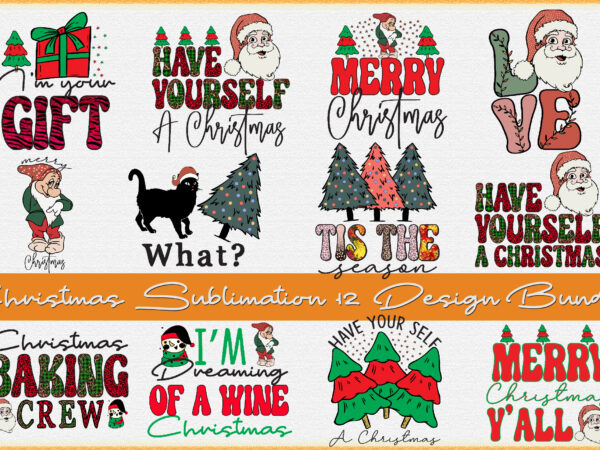 Christmas sublimation 12 design bundle