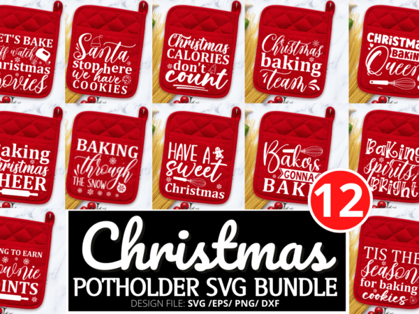 Christmas potholder svg bundle t shirt vector file