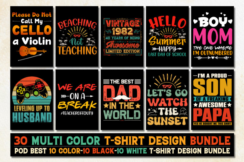 Colorful T-Shirt Design Bundle