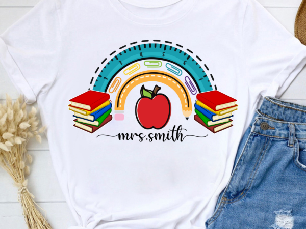 Custom teacher, teacher appreciation, boho rainbow png, teachers gift, teacher appreciation gift, gift for teacher png file tc t shirt vector file