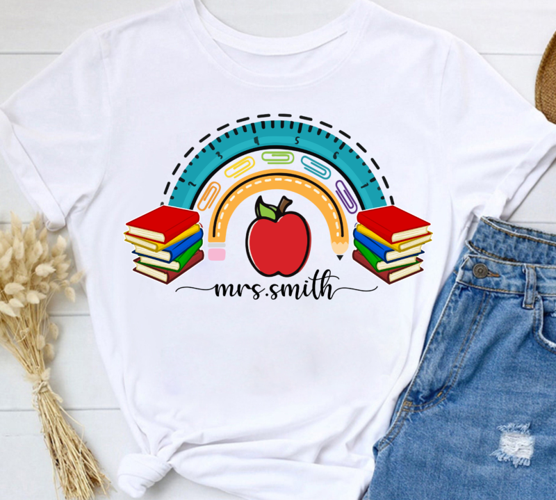 Custom Teacher, Teacher Appreciation, Boho Rainbow Png, Teachers Gift, Teacher Appreciation Gift, Gift For Teacher PNG File TC