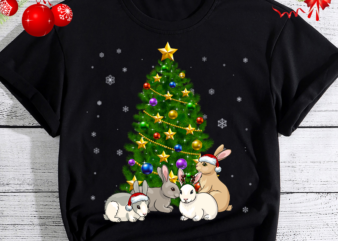 Cute Rabbits Funny Christmas Tree Rabbit Lovers Animal Xmas t shirt vector file