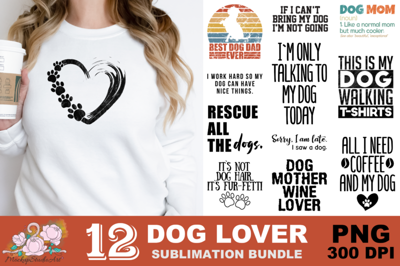 Love Dogs Paw PNG Sublimation Design