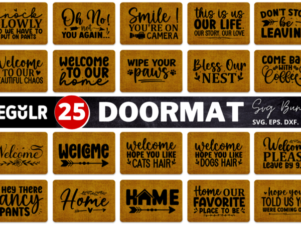 Doormat svg bundle t shirt vector illustration