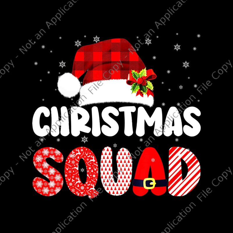 Christmas Squad Red Plaid Santa Png, Christmas Squad Hat Santa Png, Hat ...