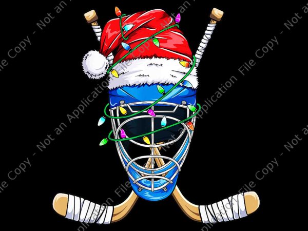 Santa sports christmas hockey player png, hockey player hat santa christmas png, hat santa xmas png, christmas png t shirt template vector