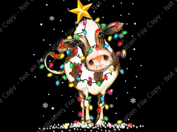 Cow reindeer hat santa christmas png, lights funny cow christmas png, cow christmas png, cow reindeer png, christmas png t shirt vector file