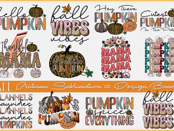 Fall autumn sublimation 12 design bundle