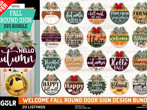 Fall round sign svg bundle t shirt graphic design