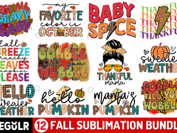 Fall sublimation bundle t shirt graphic design