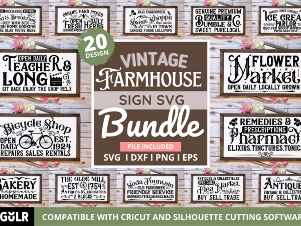 Vintage farmhouse sign bundle t shirt vector art