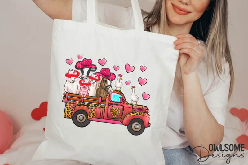 Farm Truck Valentine PNG Sublimation