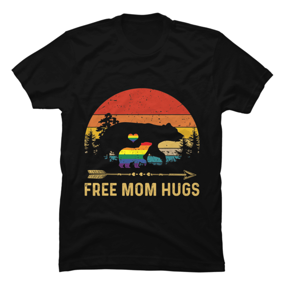 Free Mom Hugs Proud Mama Bear Lgbt Gay Pride Lgbtq Parade Png Digital