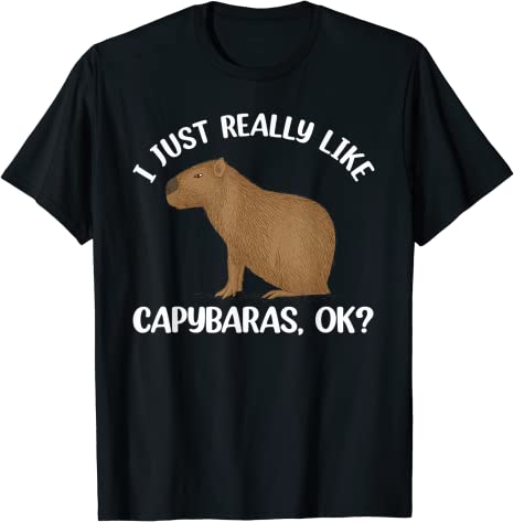 Funny Capybara Art For Men Women Kids Rodent Capybara Lover T-Shirt ...