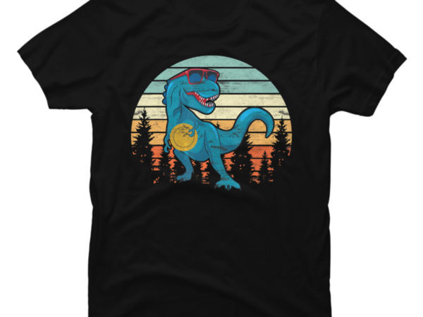 Funny dinosaur disc golf player t-shirt