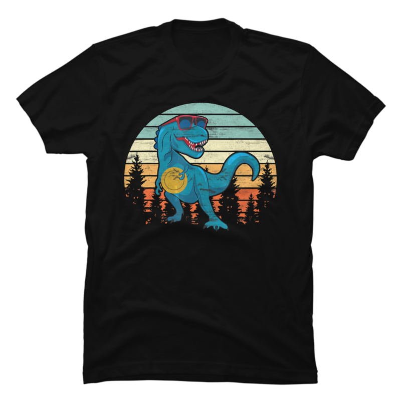 Funny Dinosaur Disc Golf Player T-Shirt