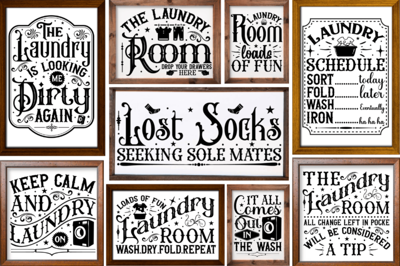 Funny Laundry Sign Svg Bundle