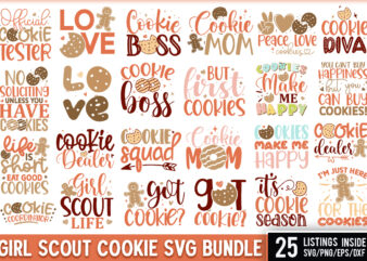 Girl Scout Cookie SVG Bundle t shirt design template