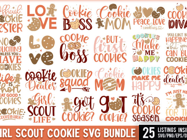 Girl scout cookie svg bundle t shirt design template