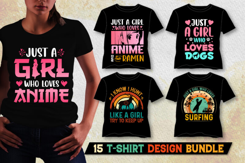 Girl T-Shirt Design Bundle