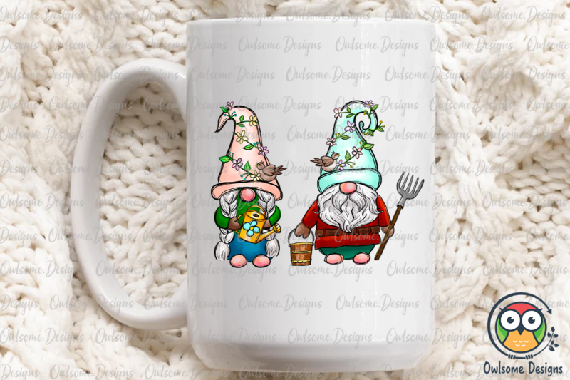 Gnomes Couple Love Gardening PNG Sublimation