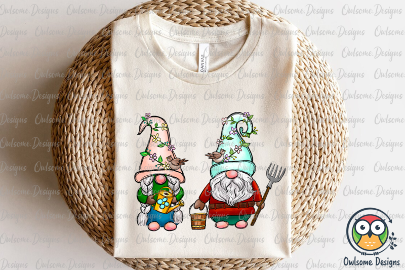 Gnomes Couple Love Gardening PNG Sublimation