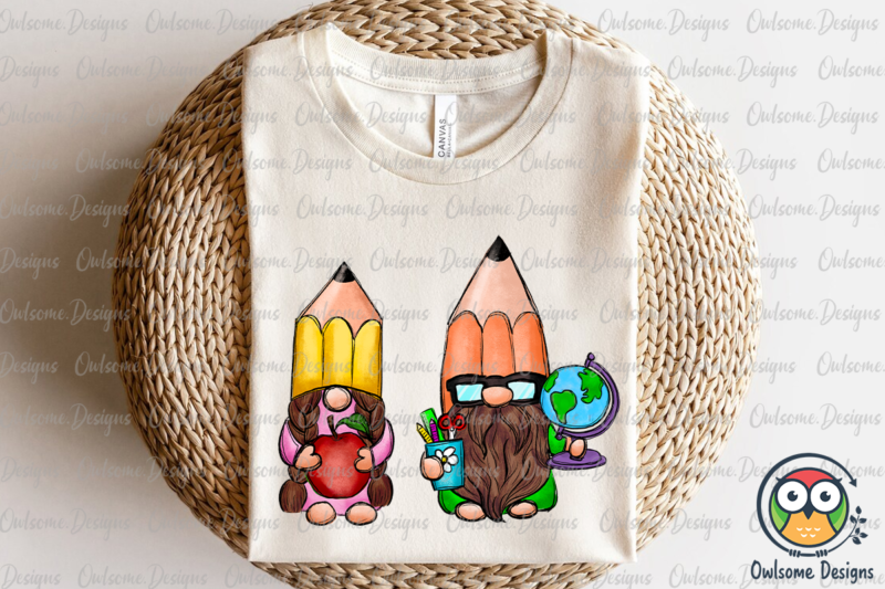 Gnomes Couple Love Teacher PNG Sublimation