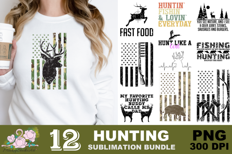 Hunting Dad Hunter PNG Sublimation Design