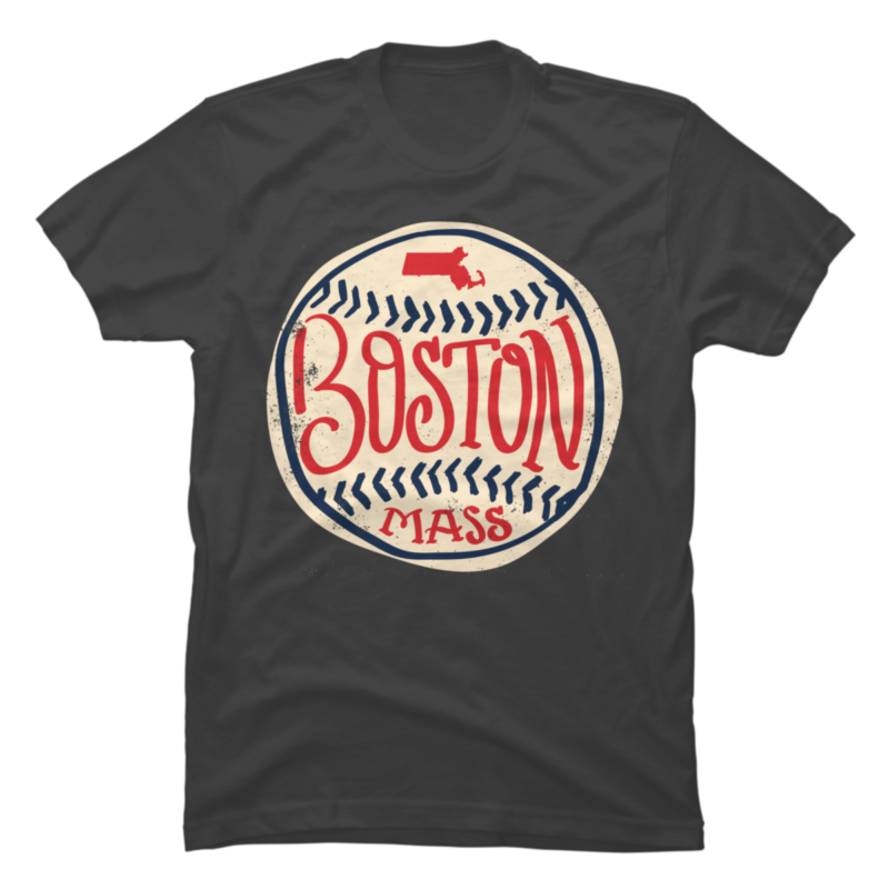 Hand Drawn Boston Massachusetts Baseball - Buy t-shirt designs