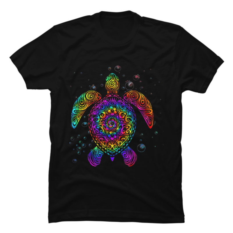 Hippie Tie Dye Shirt Psychedelic Sea Turtle Tribal - Buy T-shirt Designs